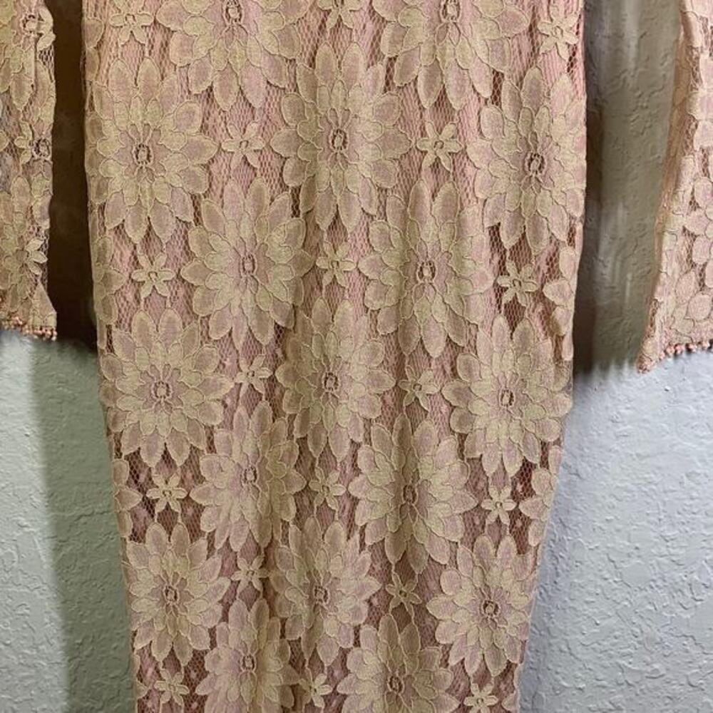 PRETTY LITTLE THING Dress Midi Bodycon Lace Sheer Sleeve Cocktail Sexy Wedding - Picture 7 of 16